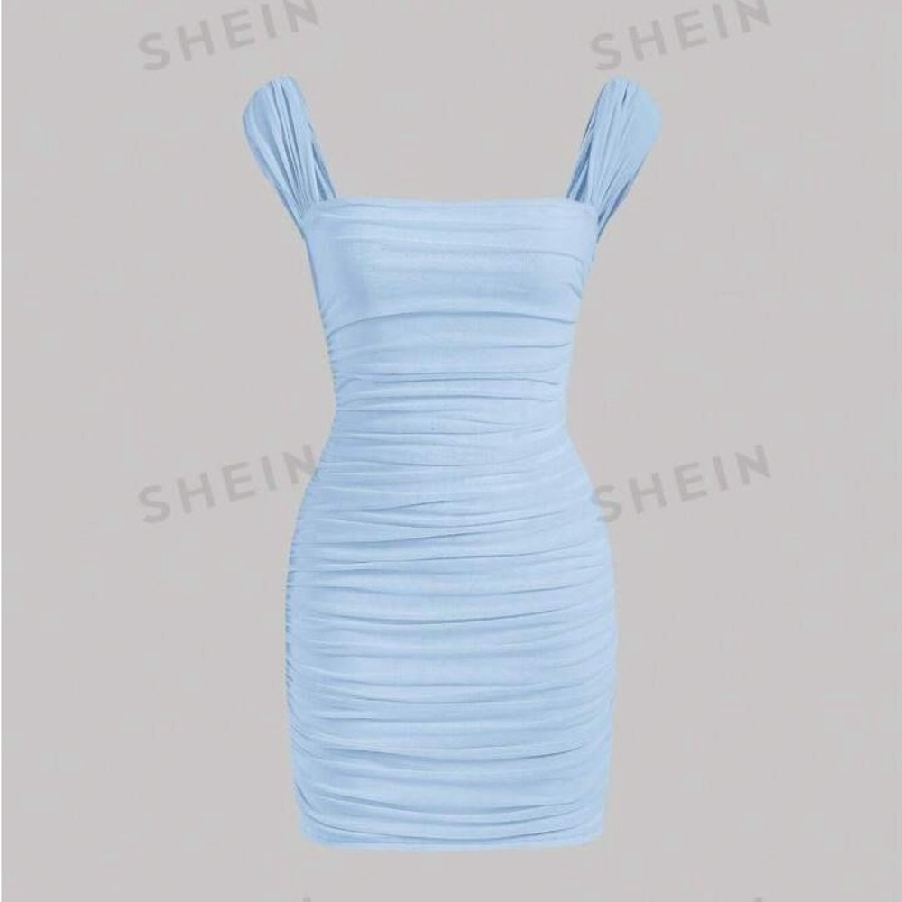 LIGHT BLUE BABY DOLL DRESS